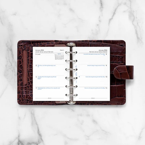 Recarga semanal 2026 para organizer Pocket FILOFAX