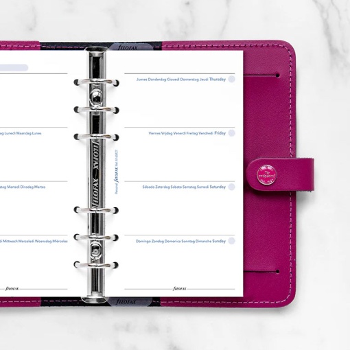 Recarga semanal sem data para organizer Personal FILOFAX