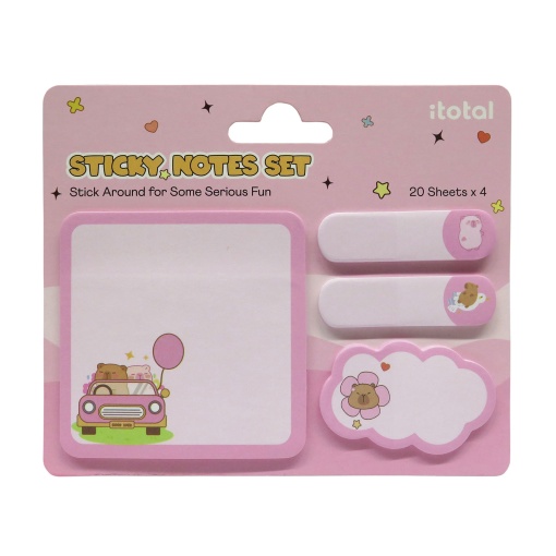 Notas adesivas iTotal capivara 4x20 folhas rosa