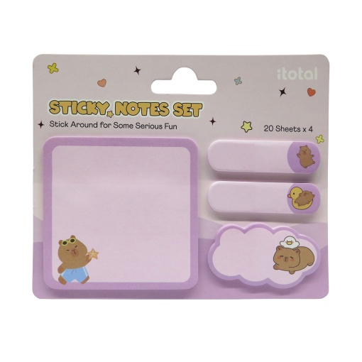 Notas adesivas iTotal capivara 4x20 folhas lilás