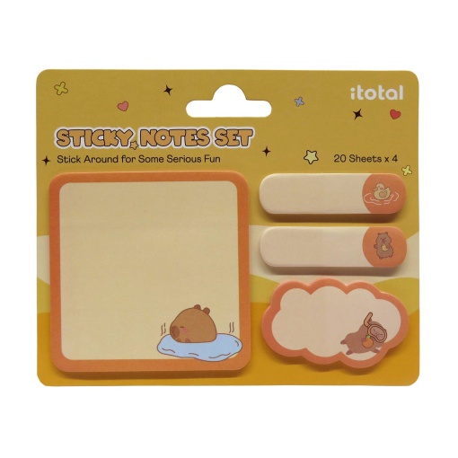 Notas adesivas iTotal capivara 4x20 folhas laranja