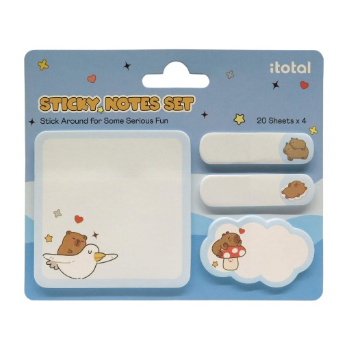 Notas adesivas iTotal capivara 4x20 folhas azul