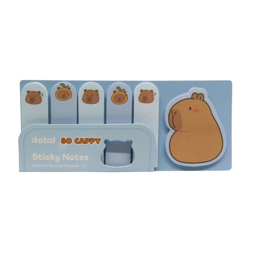 Notas adesivas iTotal capivara So Cappy 5x20 folhas azul