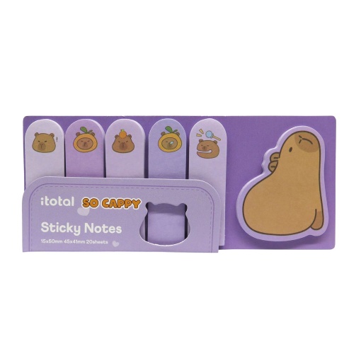 Notas adesivas iTotal capivara So Cappy 5x20 folhas lilás