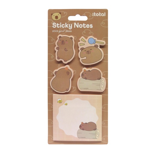 Notas adesivas iTotal capivara 5x20 folhas castanho