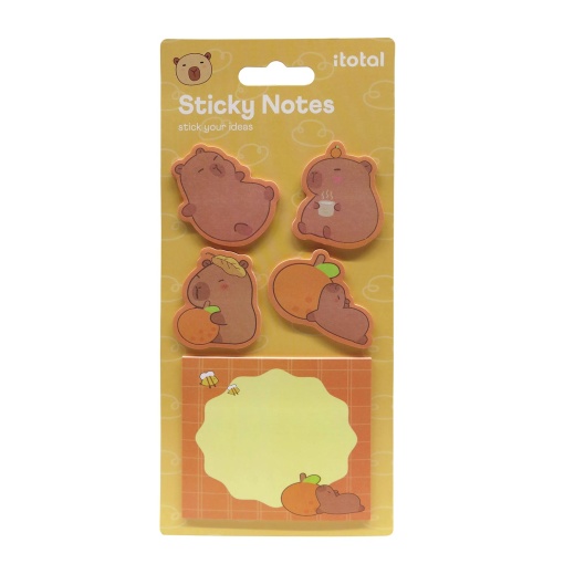 Notas adesivas iTotal capivara 5x20 folhas laranja
