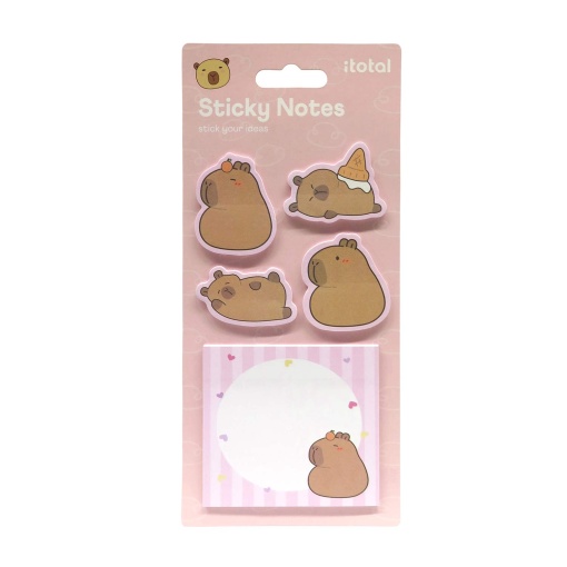 Notas adesivas iTotal capivara 5x20 folhas rosa