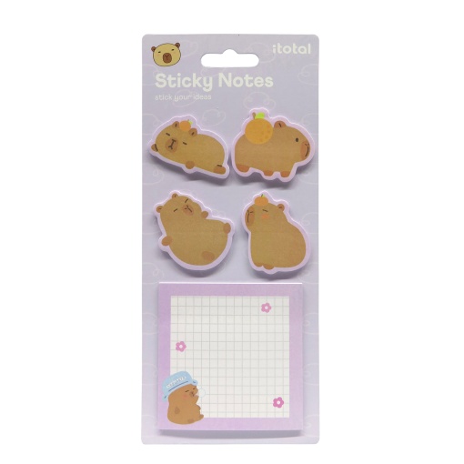 Notas adesivas iTotal capivara 5x20 folhas lilás