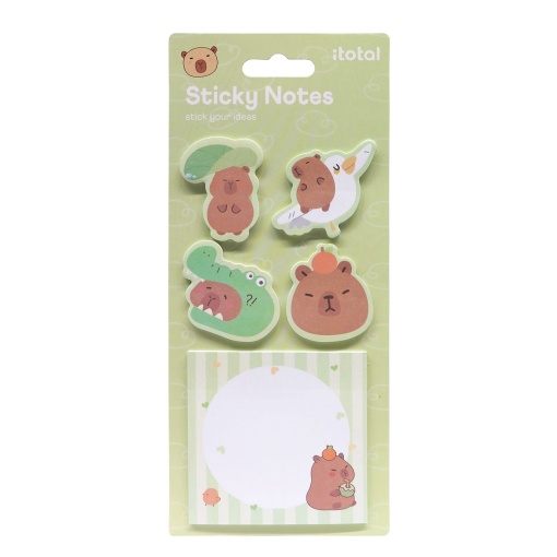 Notas adesivas iTotal capivara 5x20 folhas verde
