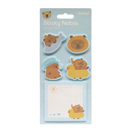 Notas adesivas iTotal capivara 5x20 folhas azul