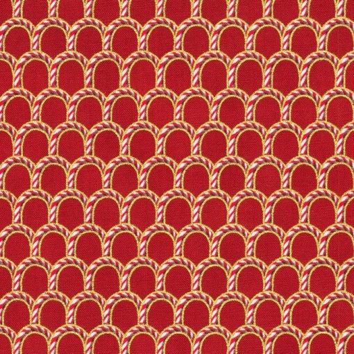 Tecido Hilogar Holiday Flourish Peppermint Twist vermelho/dourado 04 1x1,10m P135-SRKM-22952-91