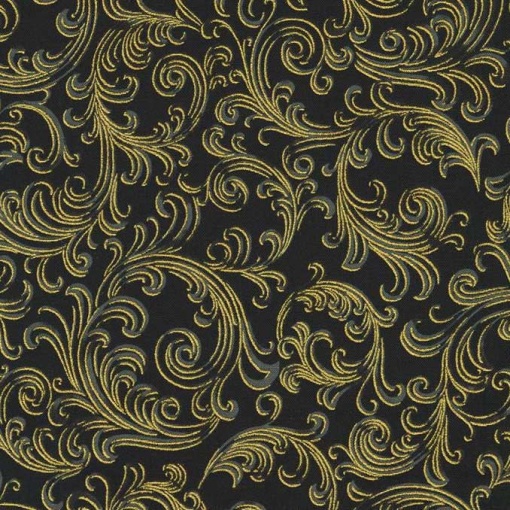 Tecido Hilogar Holiday Flourish Peppermint Twist preto/dourado 21 1x1,10m P135-SRKM-22949-2