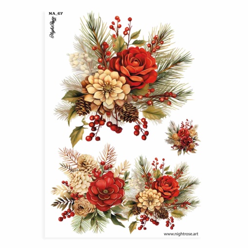 Papel transfer NIGHTROSE.ART Natal 67