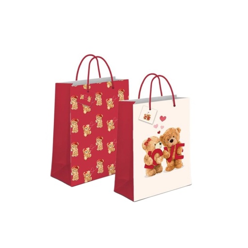 Saco de papel asa cordão D'CASA love 11,5x14x6,7cm sortido