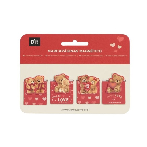 Marcador de livros magnético D'CASA love - 4 unidades
