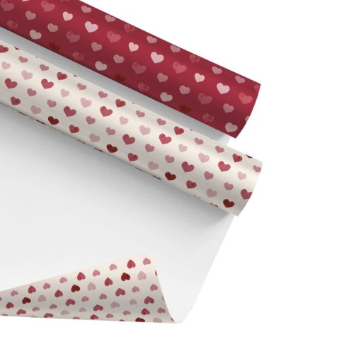 Papel de embrulho D'CASA amor 70x200cm corações sortido