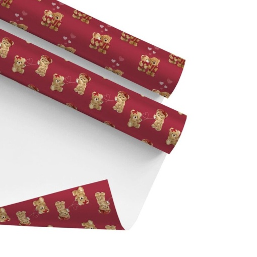 Papel de embrulho D'CASA amor 100x300cm ursinhos sortido