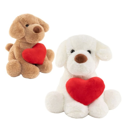 Peluche cachorro com coração D'CASA Amor 26cm sortido