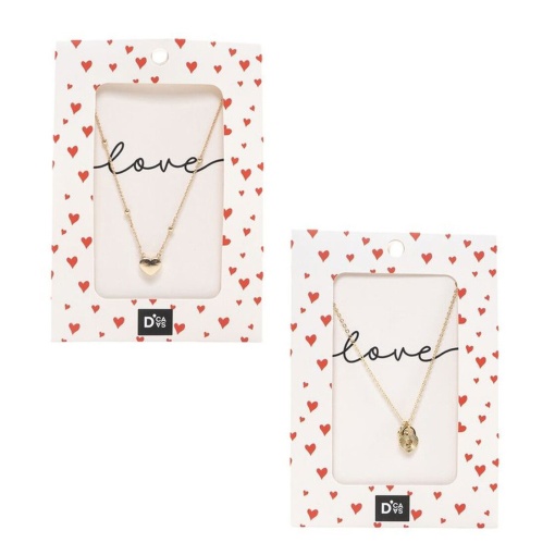 Colar dourado com coração D'CASA Amor sortido