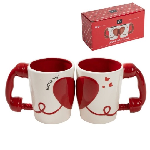 Conjunto 2 canecas de cerâmica telefone 490ml D'CASA Love