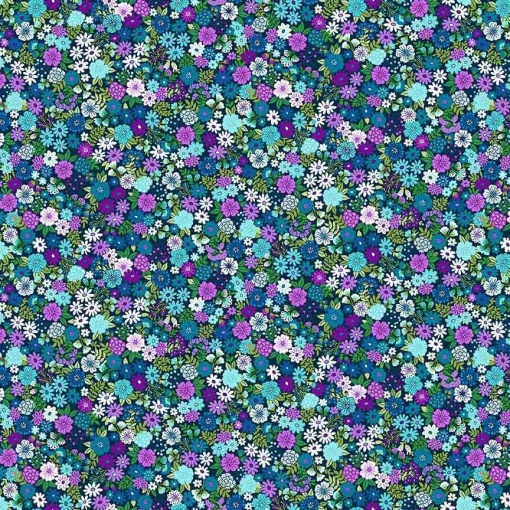 Tecido MAKOWER Tropica Mini Floral Blue 1x1,12m 148/B