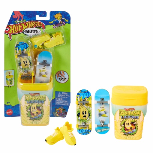 HOT WHEELS Skate de dedos (2 unidades) com frasco de aroma Banana Licious Mattel HTP10/HVK79