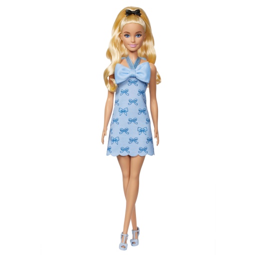 BARBIE Fashionista vestido azul com alças e laço Mattel FBR37/HYT93