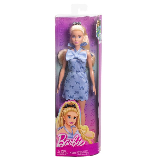 BARBIE Fashionista vestido azul com alças e laço Mattel FBR37/HYT93