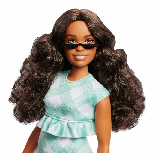 BARBIE Fashionista vestido xadrez verde Mattel FBR37/HYT96