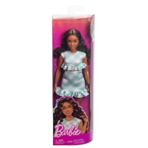 BARBIE Fashionista vestido xadrez verde Mattel FBR37/HYT96