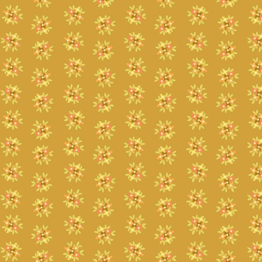 Tecido MAKOWER Friday Night Posy Big yellow 1x1,12m