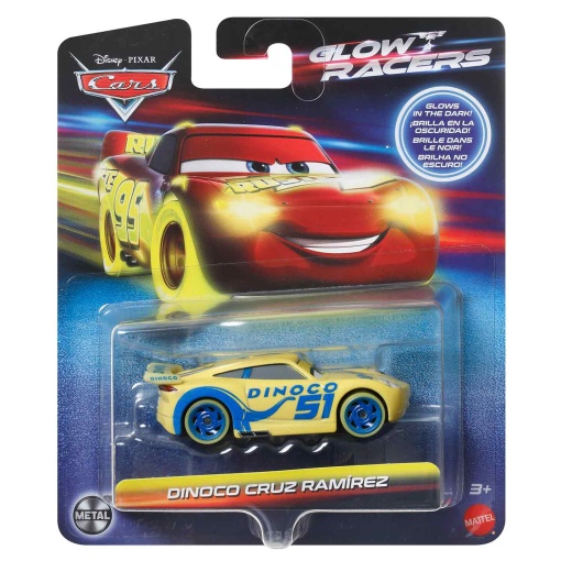DISNEY Pixar Cars brilha no escuro - Dinoco Cruz Ramirez Mattel