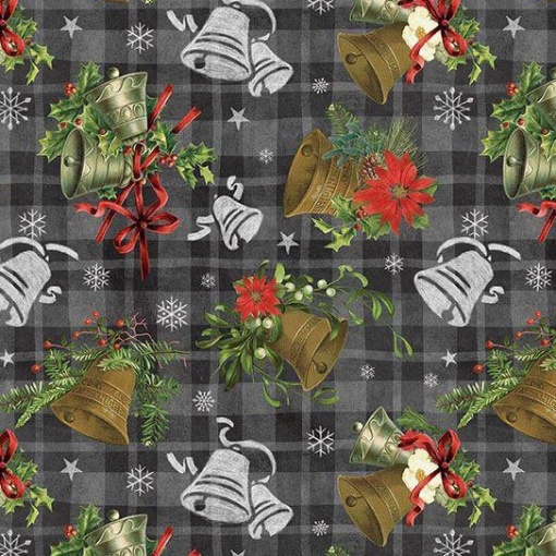 Tecido Hilogar Be Merry Shine Bright cinza/multicor 03 1x1,10m