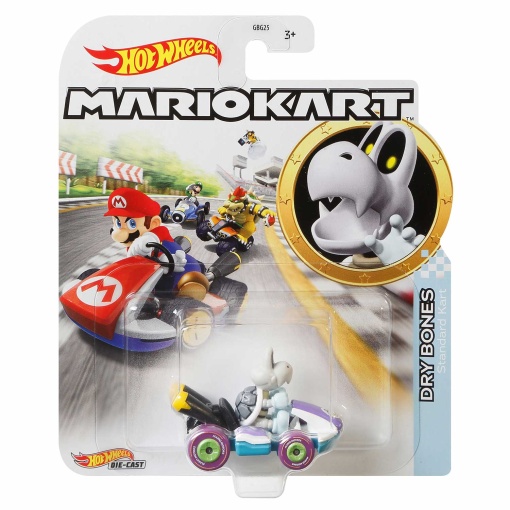 HOT WHEELS Mario Kart carro + figura Dry Bones Mattel GBG25/GJH59