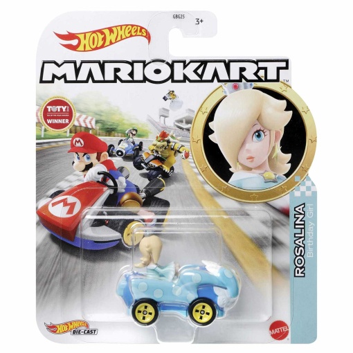 HOT WHEELS Mario Kart carro + figura Rosalina Mattel GBG25/HDB32