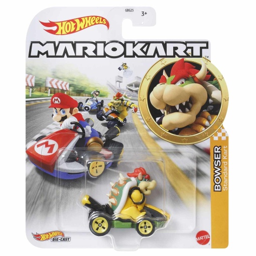HOT WHEELS Mario Kart carro + figura Bowser Mattel GBG25/GRN20
