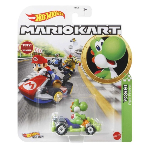 HOT WHEELS Mario Kart carro + figura Yoshi Mattel GBG25/GRN19