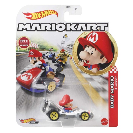 HOT WHEELS Mario Kart carro + figura Baby Mario Mattel GBG25/GRN12
