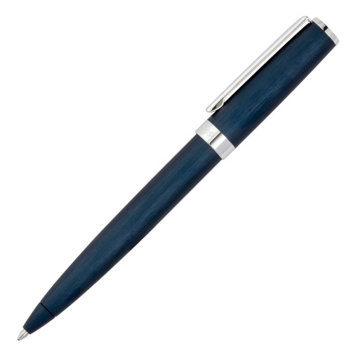 HUGO BOSS Gear Brushed Ballpoint Pen, Navy Blue, Medium