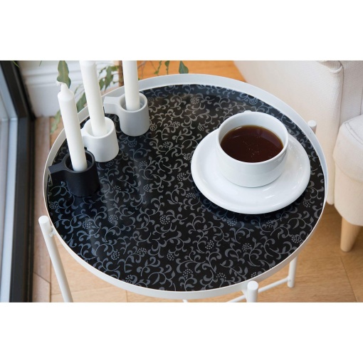 Película adesiva D-C-FIX Trendyline 45cmx1,5m arabescos preto/prateado