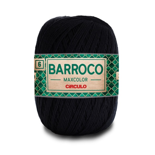 Fio de crochet CÍRCULO Barroco Maxcolor 400g preto 8990