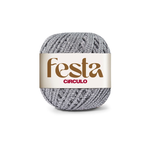 Fio de crochet CÍRCULO Festa 50g prata 808