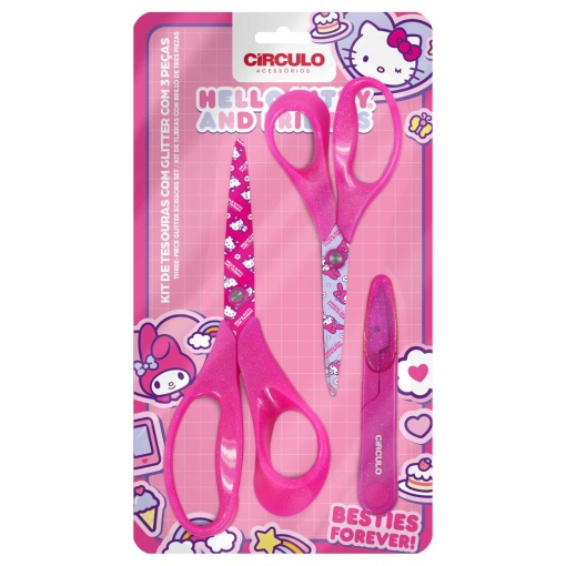 Kit tesouras HELLO KITTY - 3 unidades
