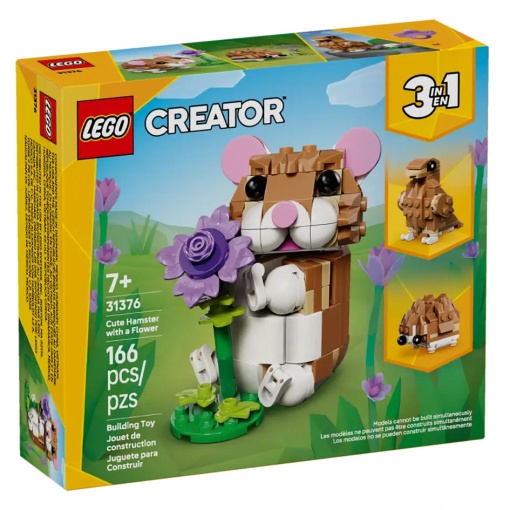 LEGO Creator 3-in-1 hamster adorável com flor 31376