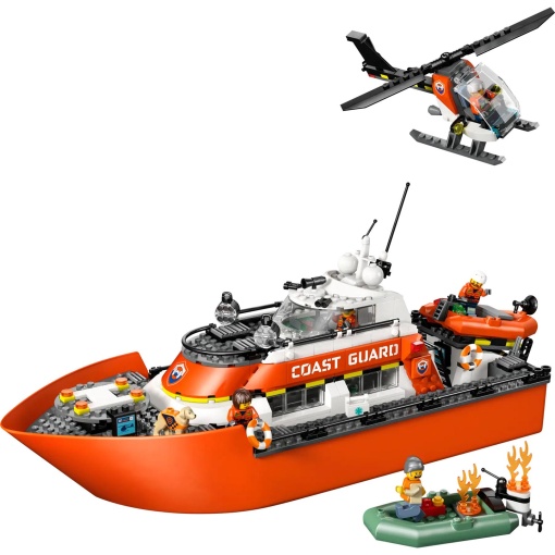 LEGO City Barco e Helicóptero de Resgate da Guarda Costeira 60504