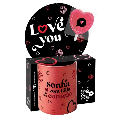 Caneca Lovely Story "Sonha com todo o teu coração" 330 ml
