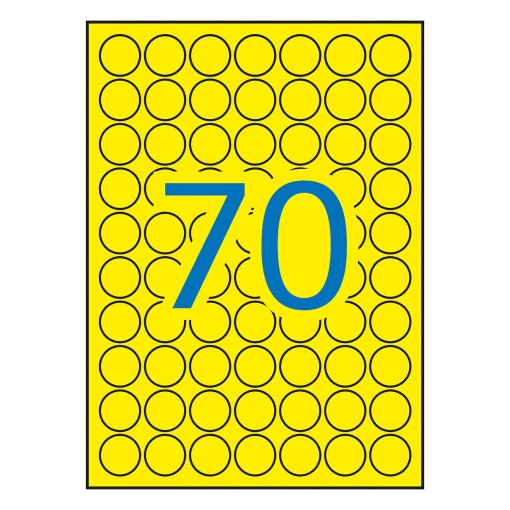 Adhesive labels 19 mm yellow 8 sheets APLI - 1050 units