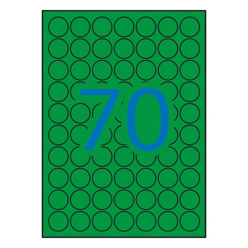 Adhesive labels 19 mm green 8 sheets APLI - 1050 units