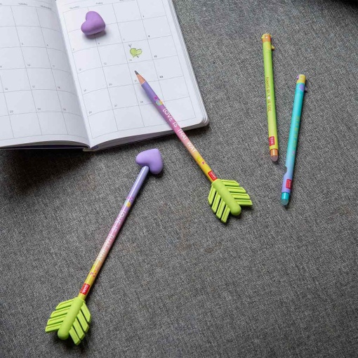 2HB graphite pencil with 2 scented erasers - Go Cupid LEGAMI I Love You