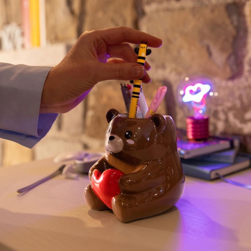 Porta-lápis em cerâmica Teddy Bear LEGAMI I Love You